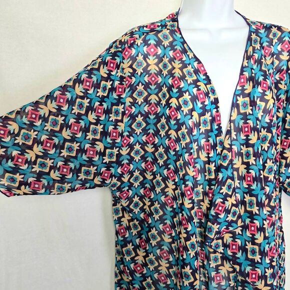 LuLaRoe Aztec Geometric Print Kimono M - Picture 4 of 9